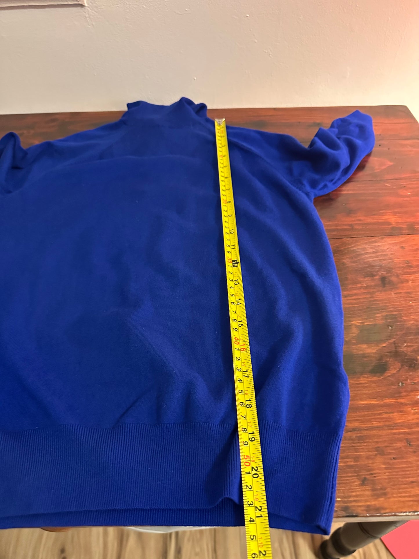 NWT Zara Royal Blue Turtleneck Lightweight Short Sleeve Sweater - Size Small