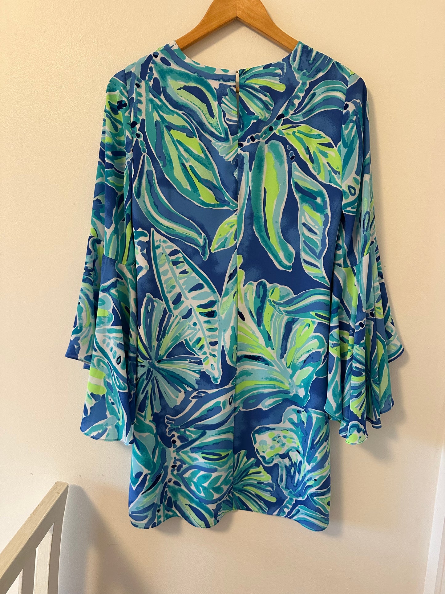Lilly Pulitzer Rosalia Blue and Green Printed Long Sleeve Dress - Size 4