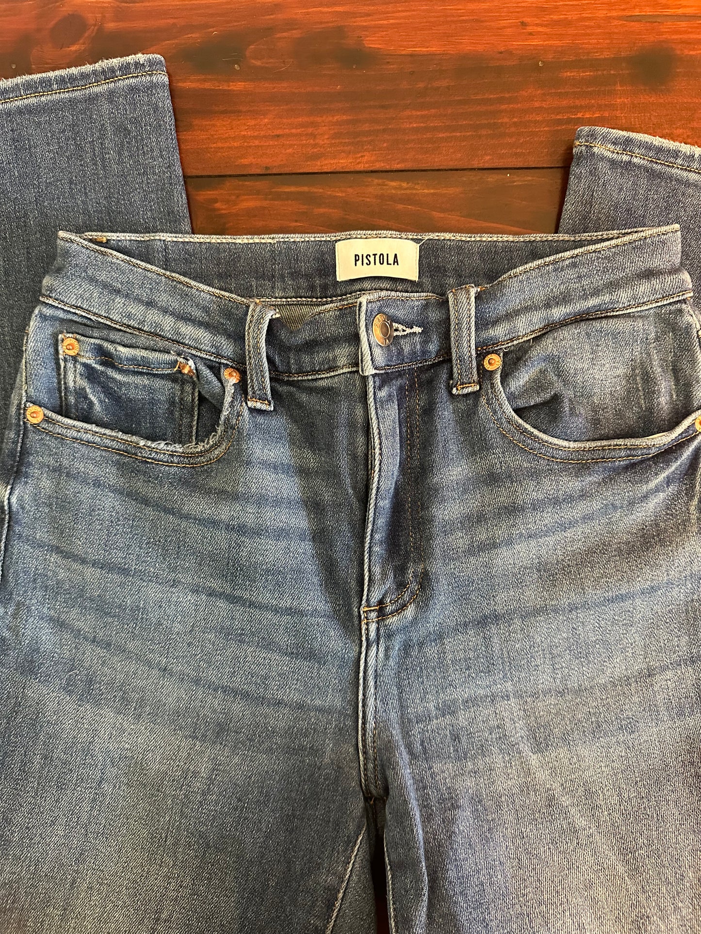 Pistola Women's Blue Straight Leg Jeans Size 27