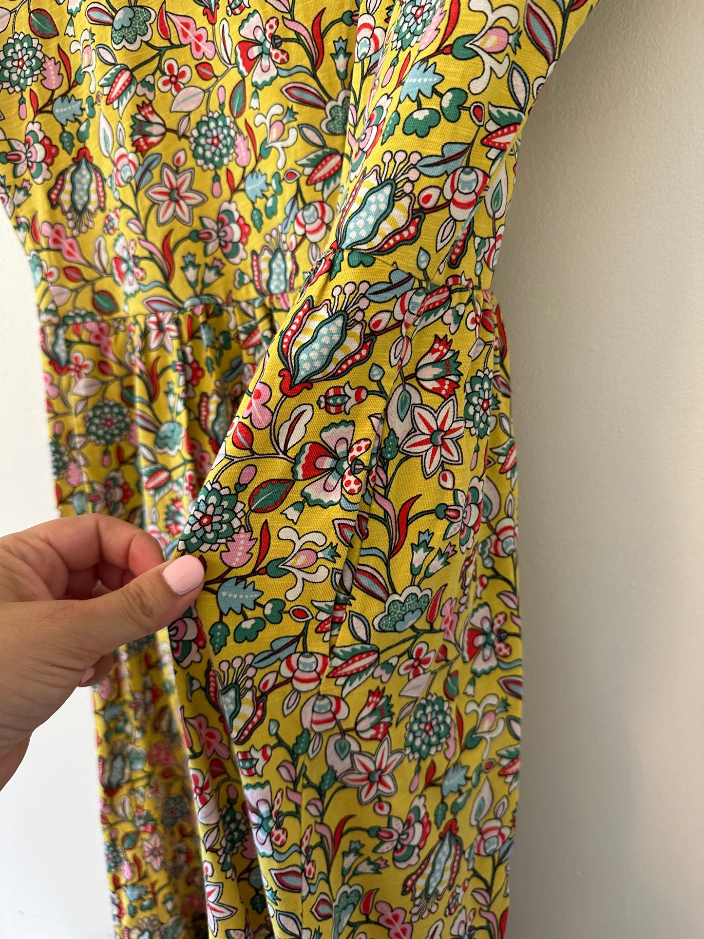 Boden Floral Yellow Floral Dress - Size 8