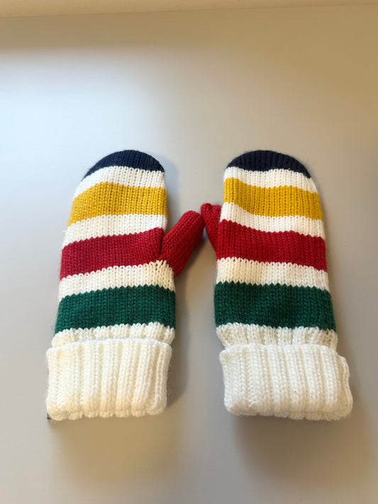 New Colorful Striped Women’s Fleece Lined Knit Mittens