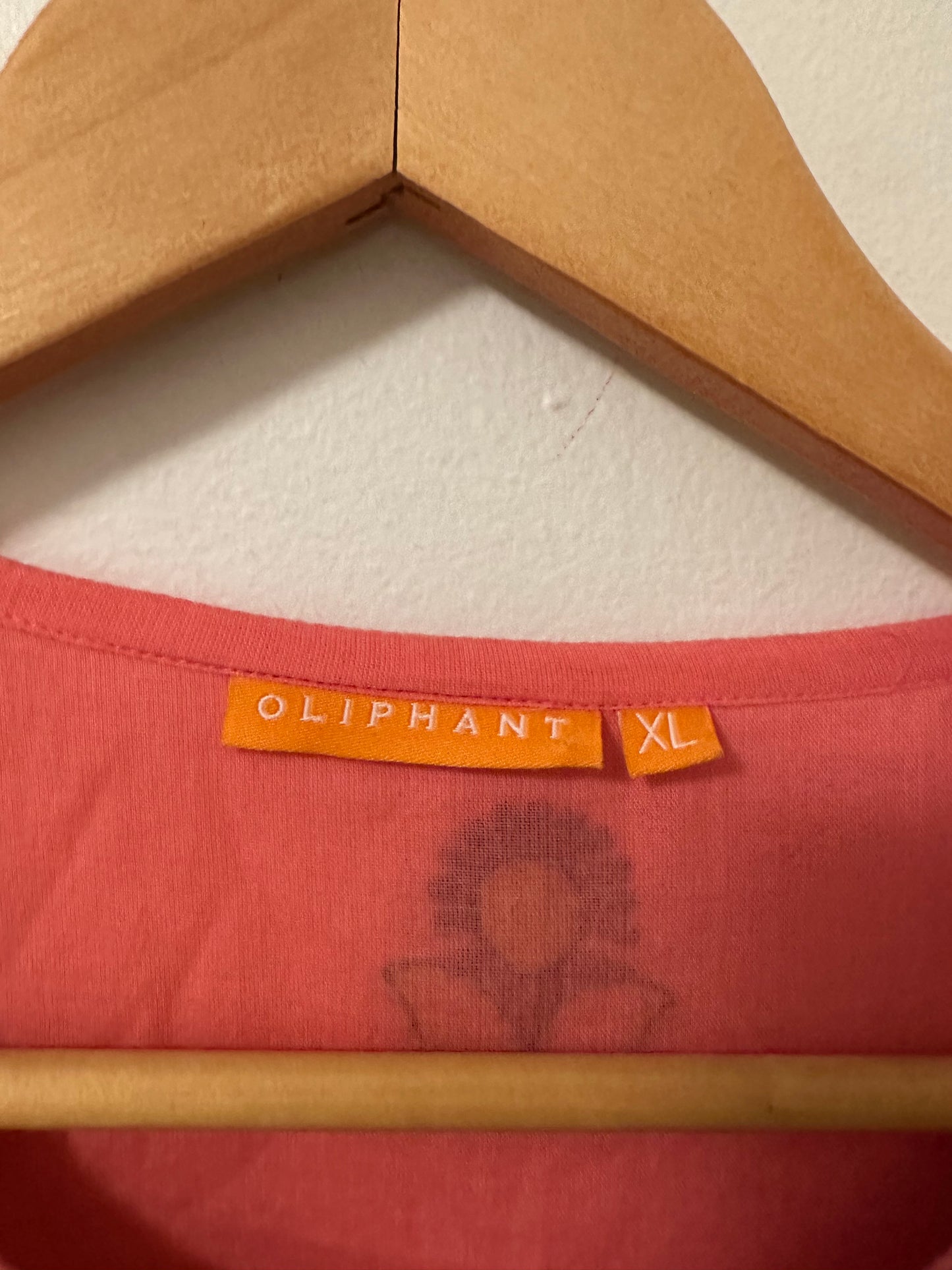 Oliphant Flirty V-Neck Embroidered Maxi Dress in Santa Fe Pink | Size XL