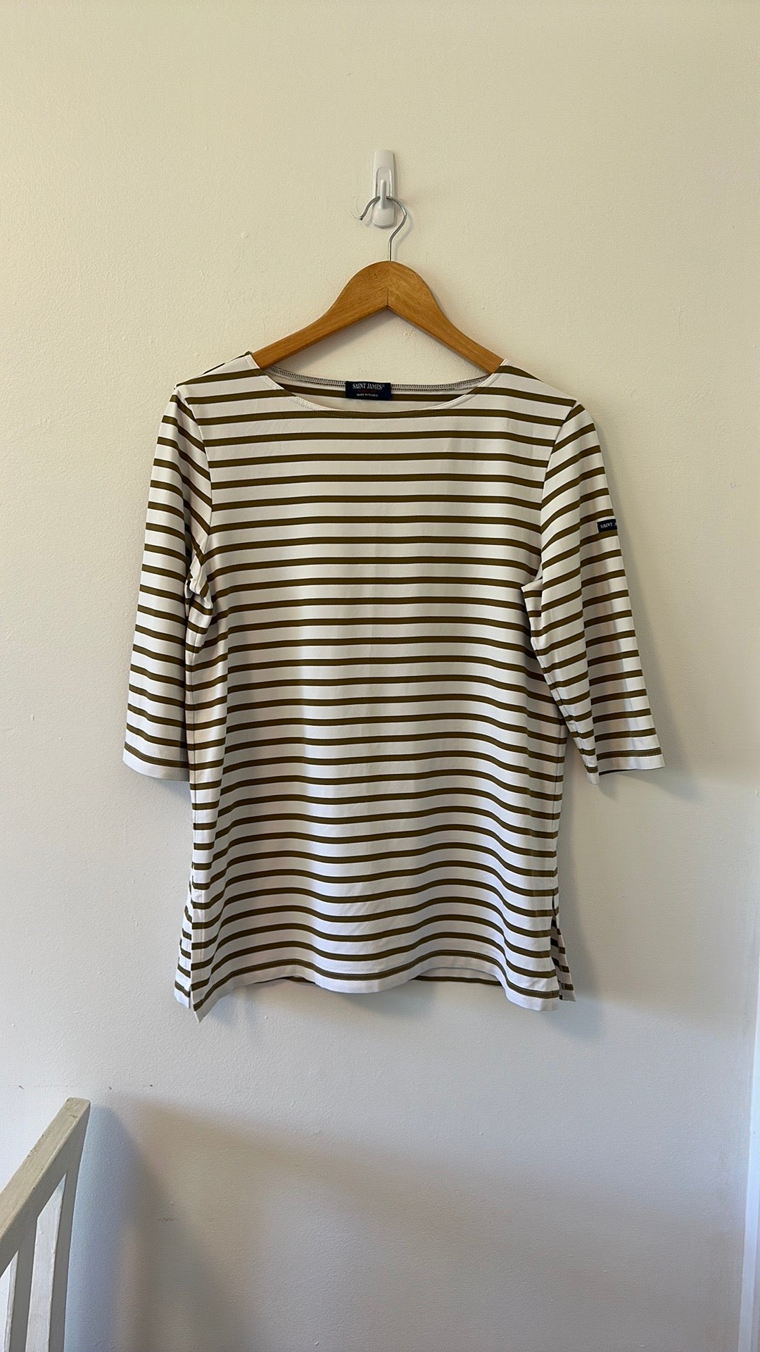 Saint James Phare Boat Neck Striped Tunic with Slits - Size 10