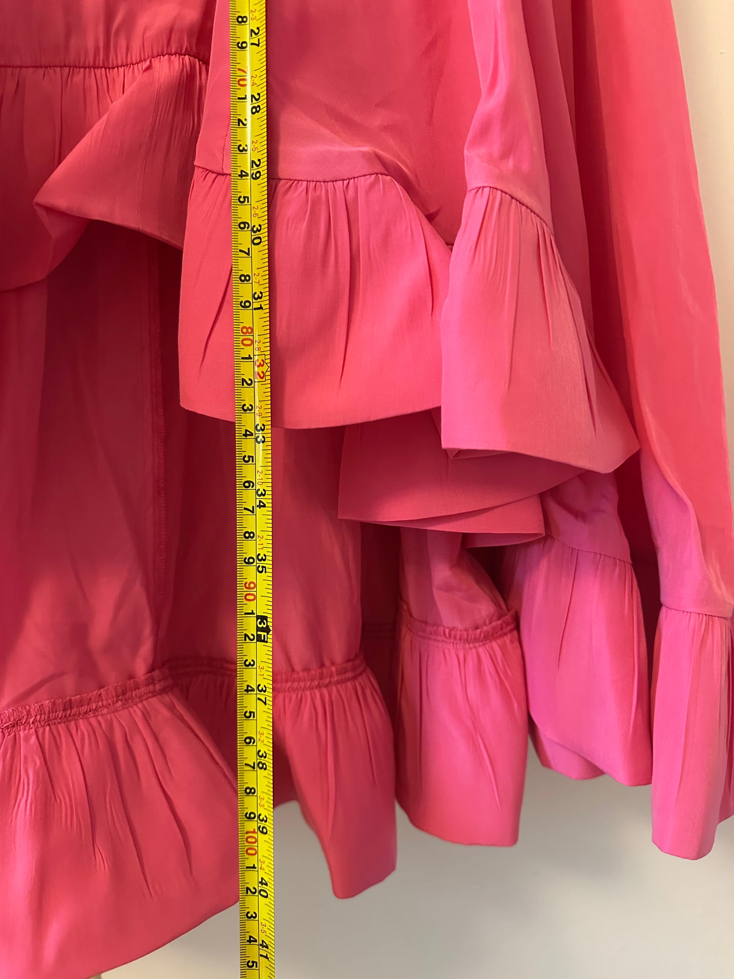 NWT Mare Mare x Anthropologie Ruffle Hem Midi Skirt in Pink | Size Medium