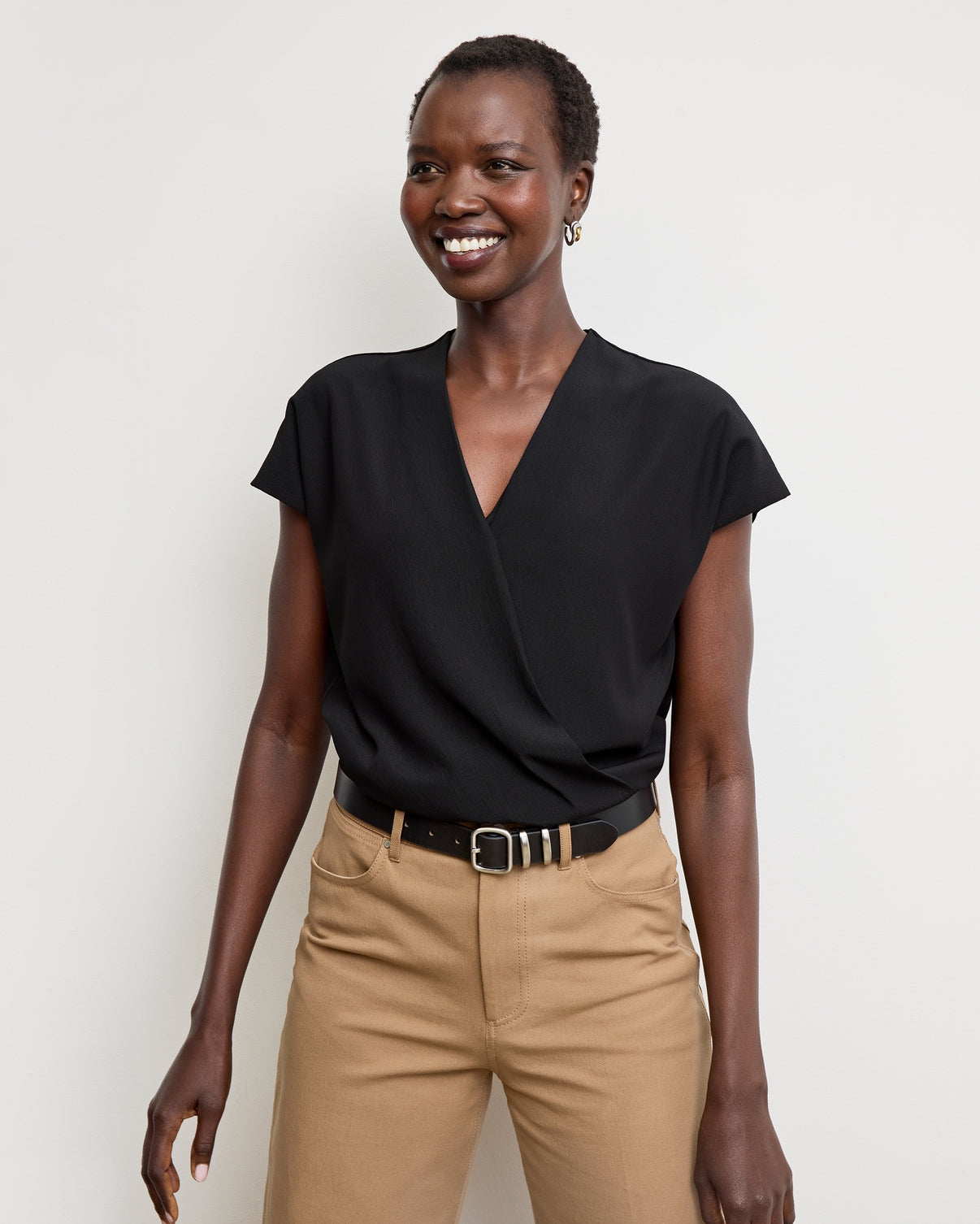 MM Lafleur The Antonia Top - Eco Soft Wave in Black | Size Medium