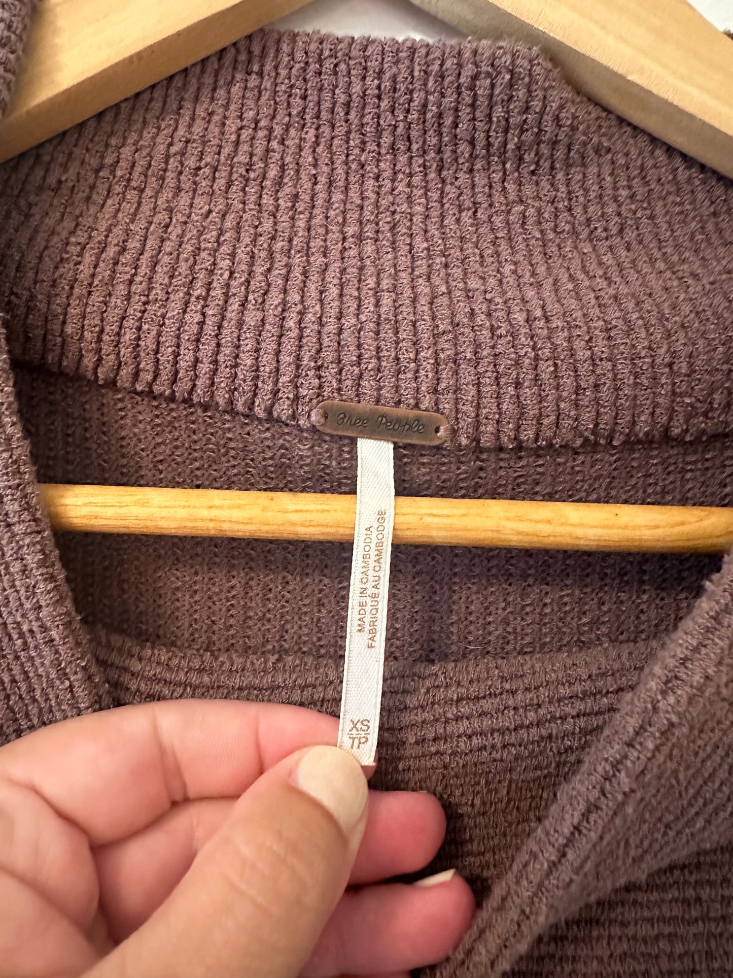 Free People Ottoman Slouchy Turtleneck Sweater in Brown - Size Small