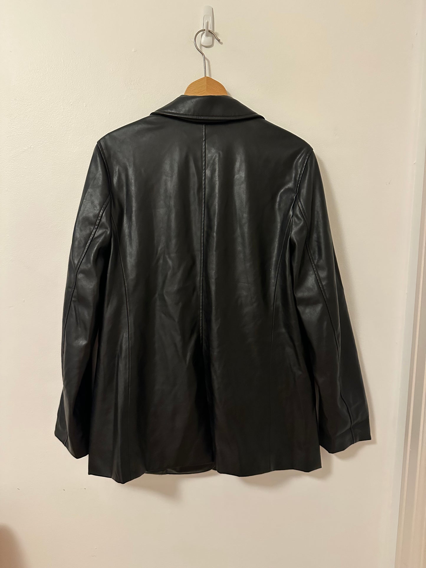 GAP Women's Vintage Black Leather Blazer Jacket | Size Medium