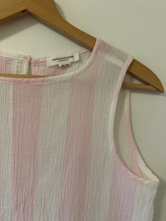 Beachlunchlounge Pink and White Stripe Gauze Top Size XS