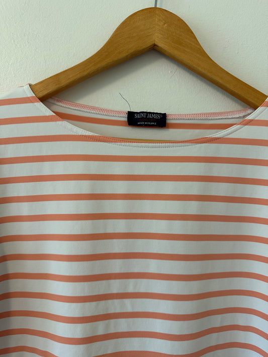 Saint James Phare Boat Neck Striped Tunic with Slits - Size 10