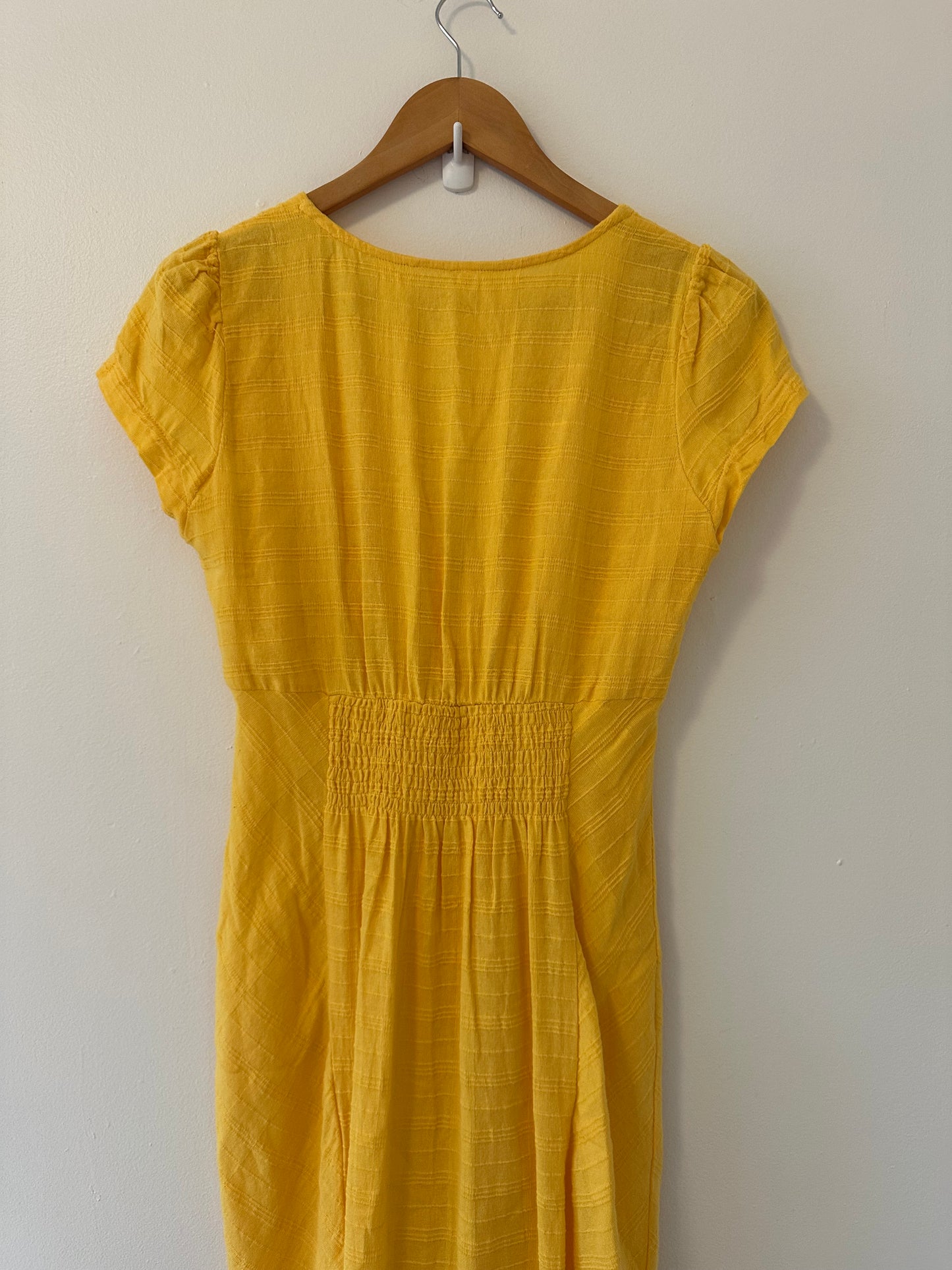 Free People New In Town Yellow Button-Down Midi Dress - Size Small
