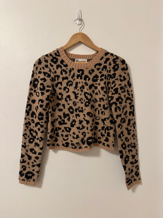 No Boundaries Leopard Print Sweater | Size XS