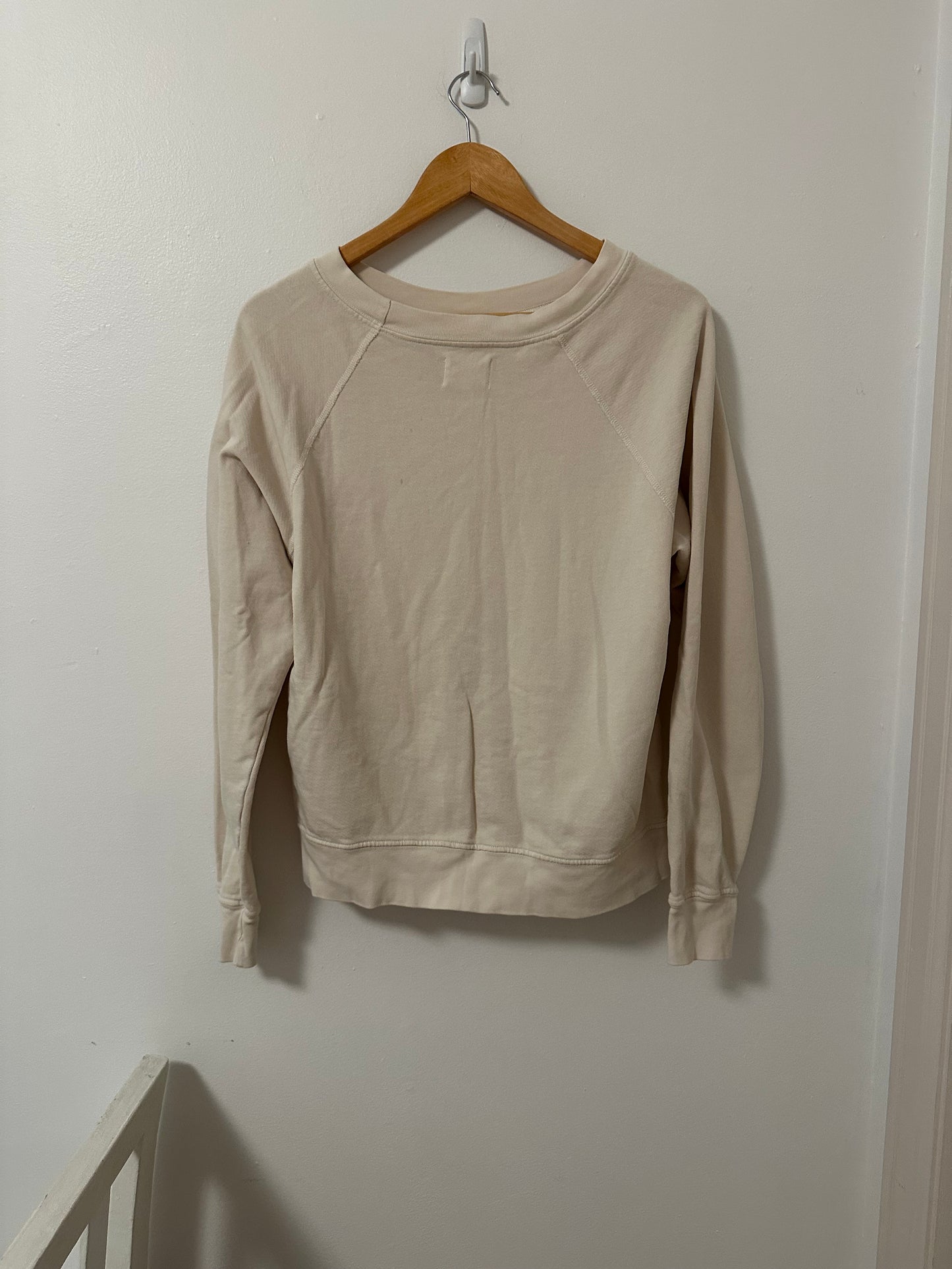 MATE The Label Cream Organic Lightweight Terry Raglan Sweatshirt - Medium