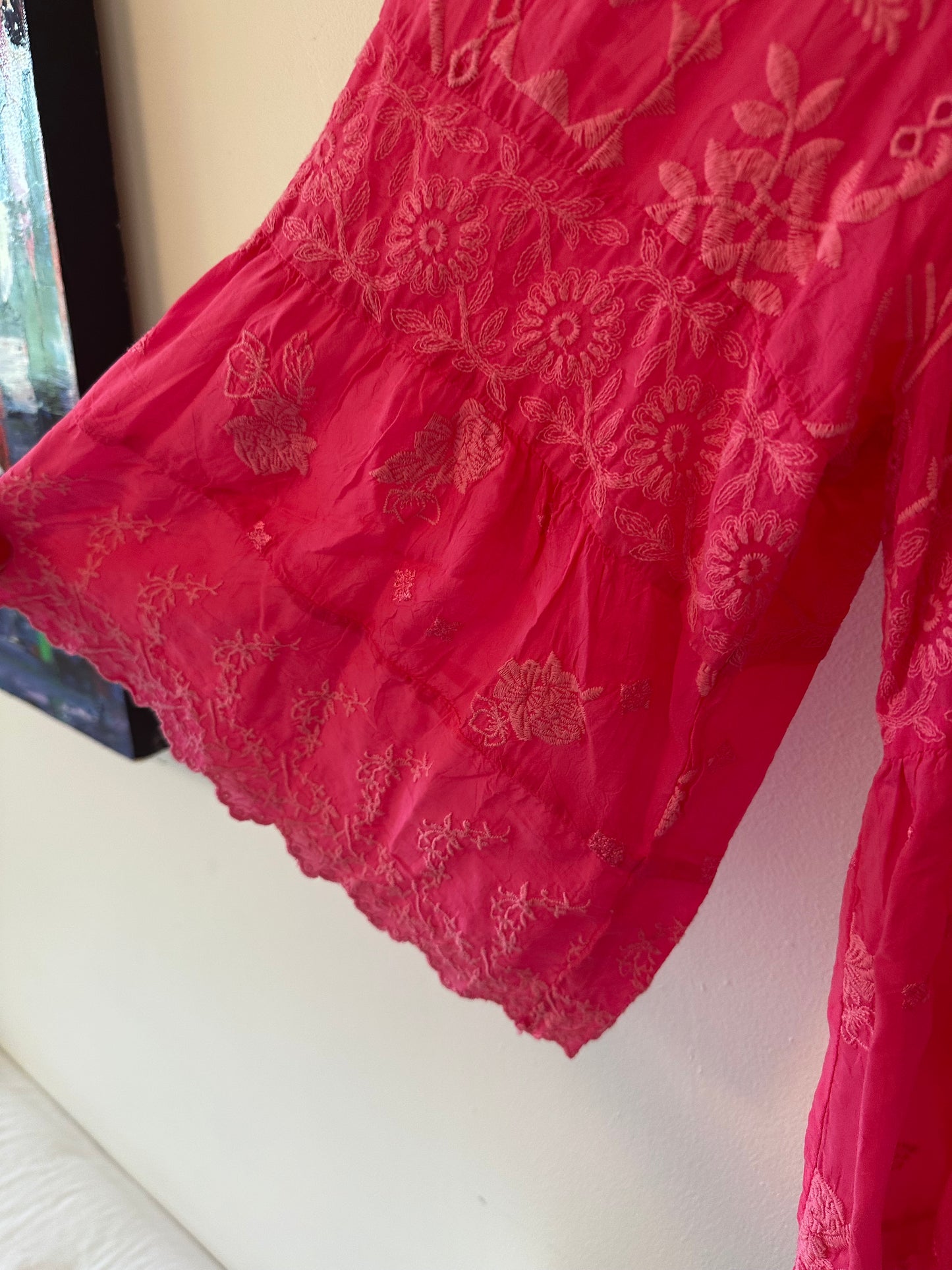 NWT Johnny Was Odette Blouse in Raspberry Sorbet - Size Large