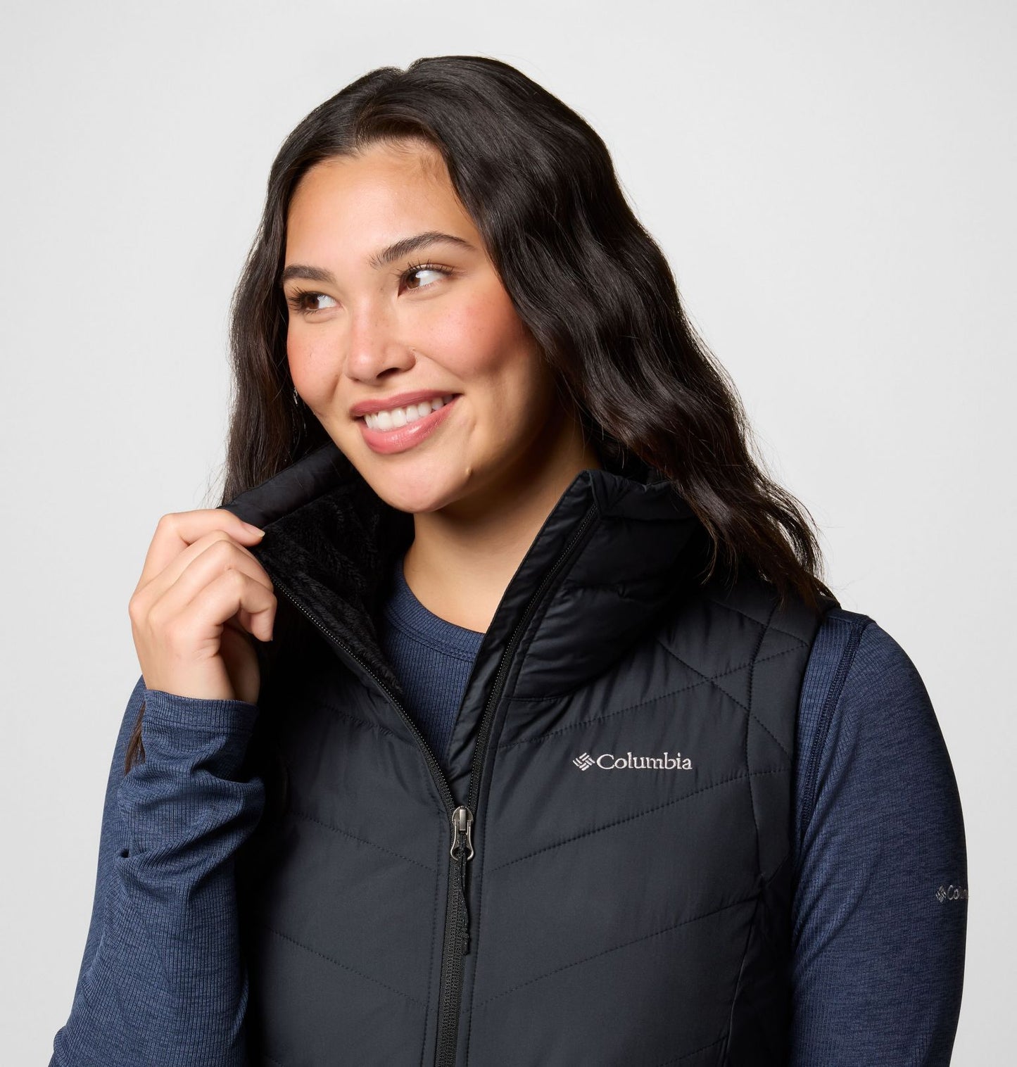 Columbia Women's Heavenly Long Black Down Vest - Size Medium