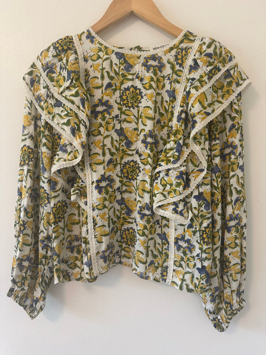 Emerson Fry Filipa Blouse - Meadow Rue Satin Size Small