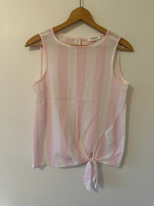 Beachlunchlounge Pink and White Stripe Gauze Top Size XS