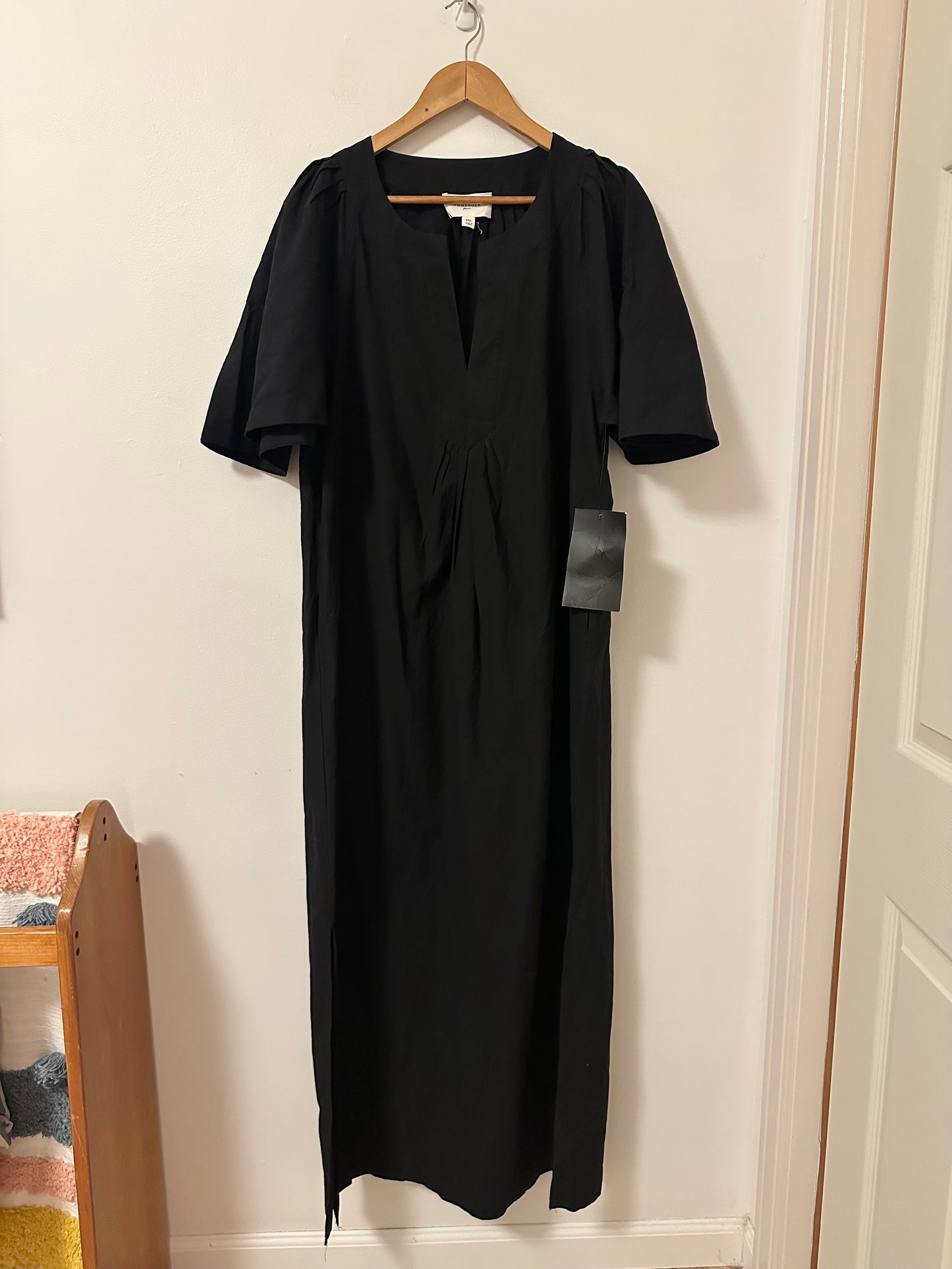 NWT Pomander Tuckernuck Place Black Finley Flutter Sleeve Maxi Dress | Size XXL