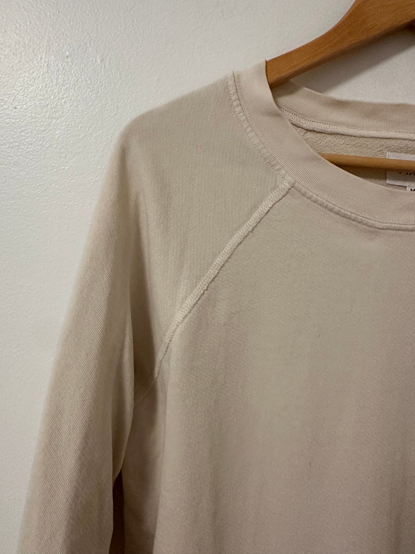 MATE The Label Cream Organic Lightweight Terry Raglan Sweatshirt - Medium