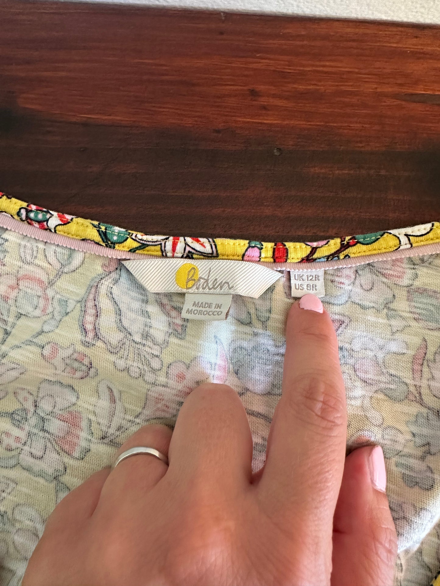 Boden Floral Yellow Floral Dress - Size 8