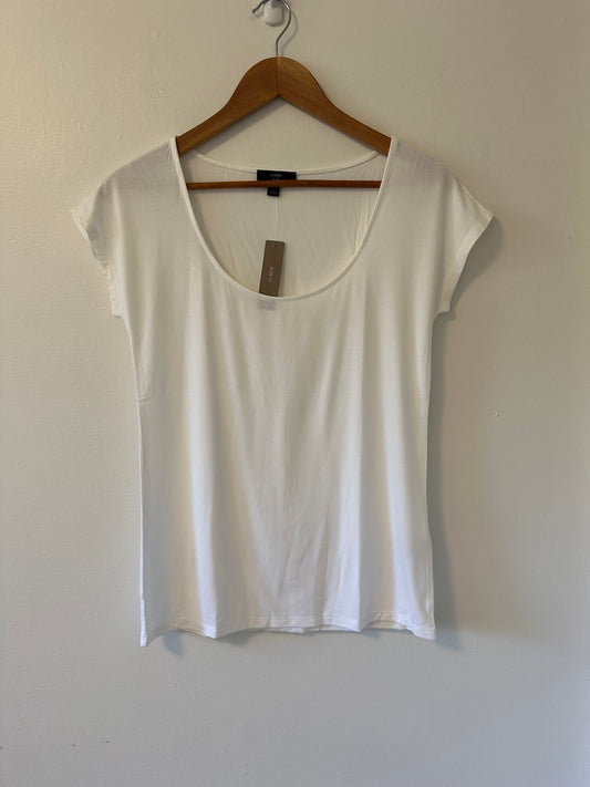 J. Crew NWT White Short Sleeve Ballet Neck Tee | Size Medium