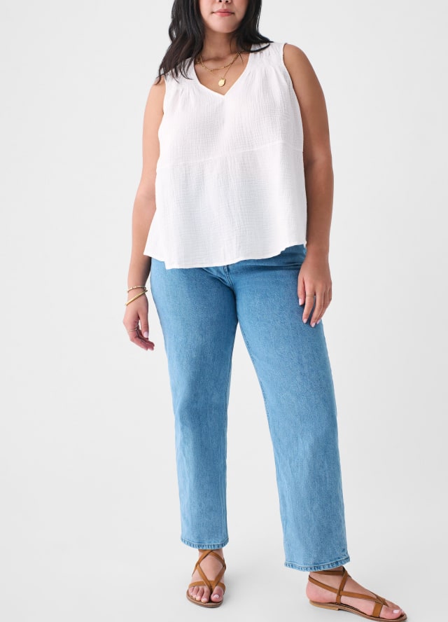 Faherty Dream Cotton Gauze Ainsley Top Size Medium