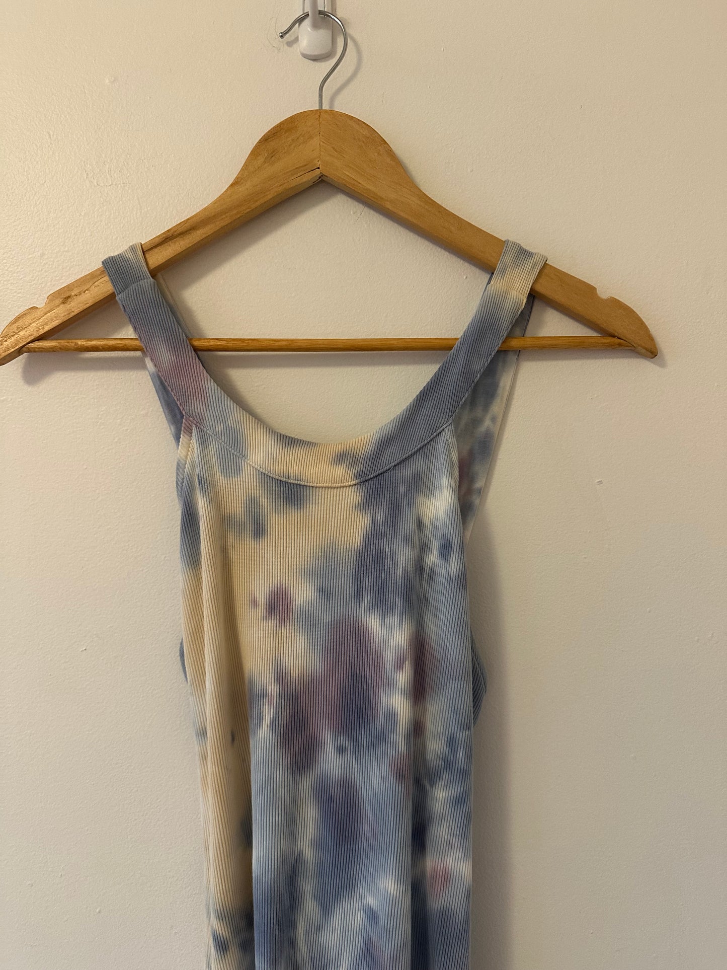 Young Fabulous & Broke Blue Crisscross Back Tie Dye Dress | Size Medium