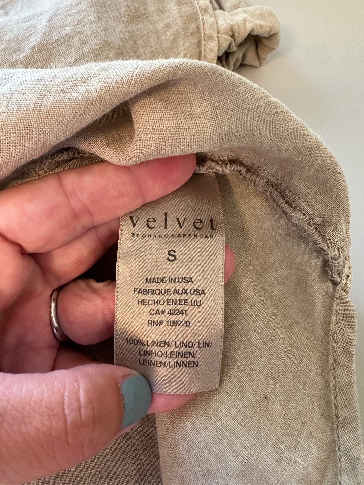 Velvet by Graham & Spencer Elerie Linen Top in Autumn | Size Small