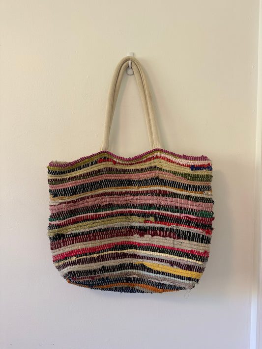 Mabelle Bags Chindie Cotton Multicolor Striped Tote Bag