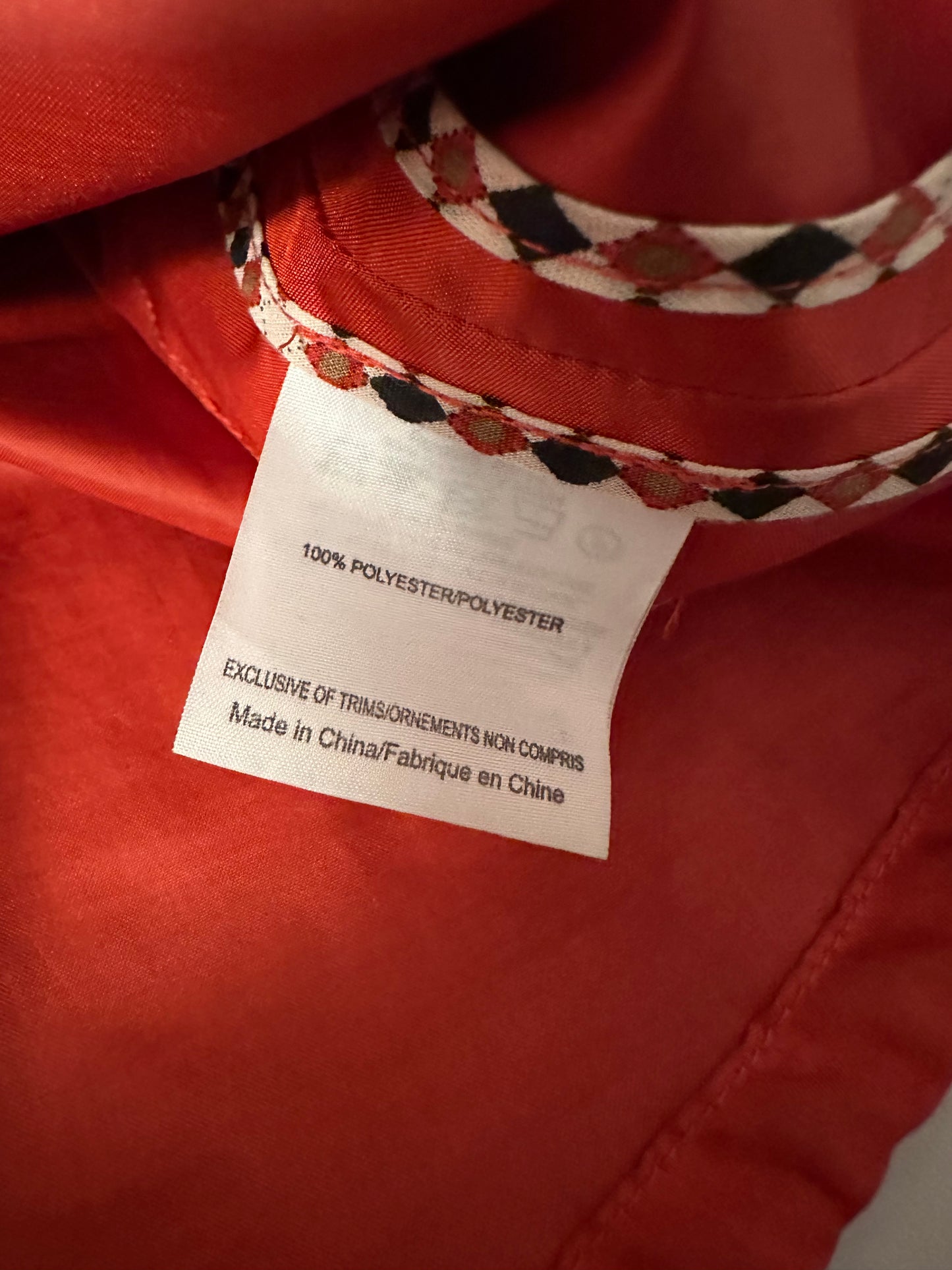 Tory Burch Red Pleated Utility Rain Jacket with Hood | Size Large