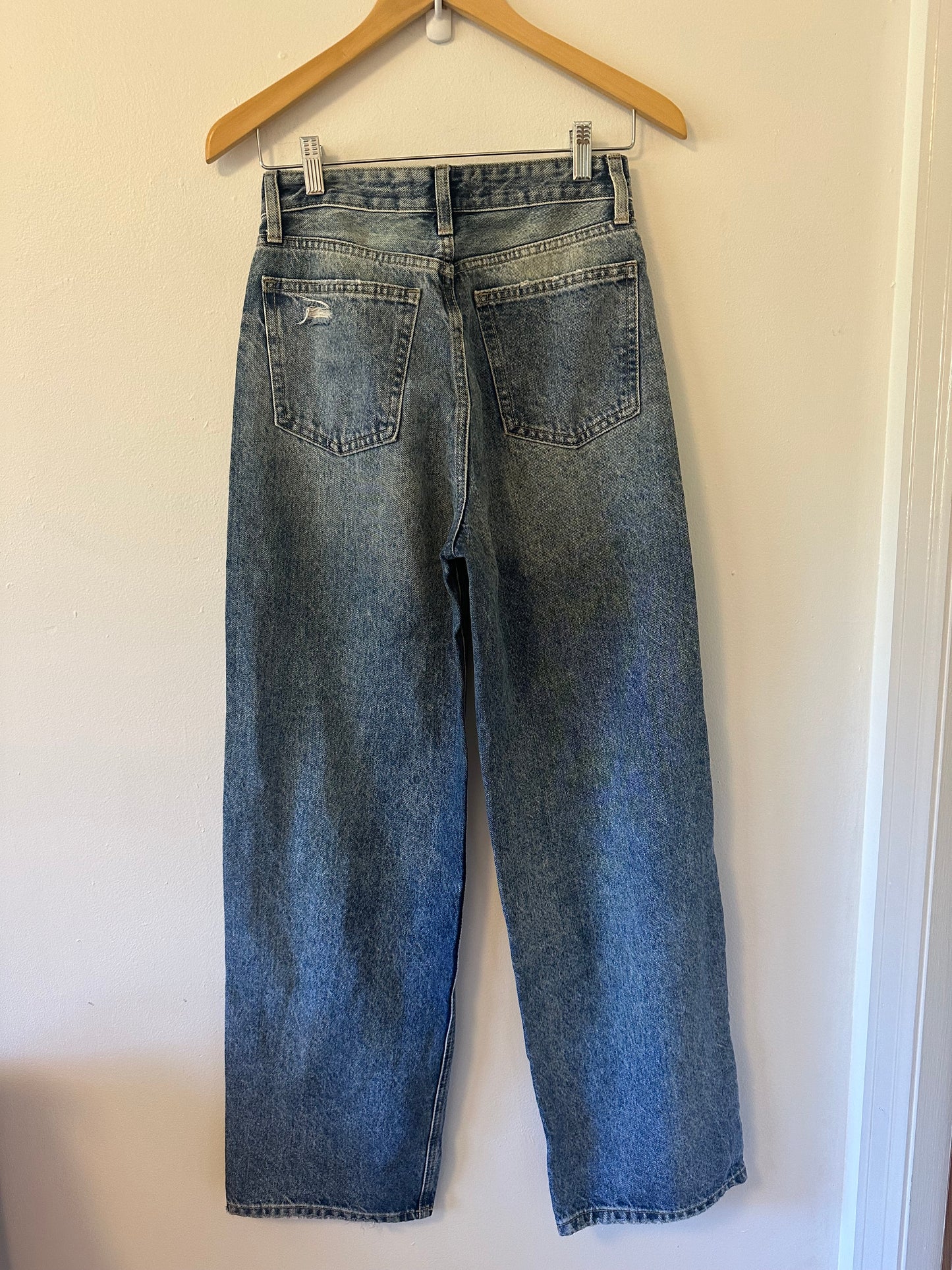 Just Black Classic Wide Leg Cotton 90s Style Denim Jeans | Size 25