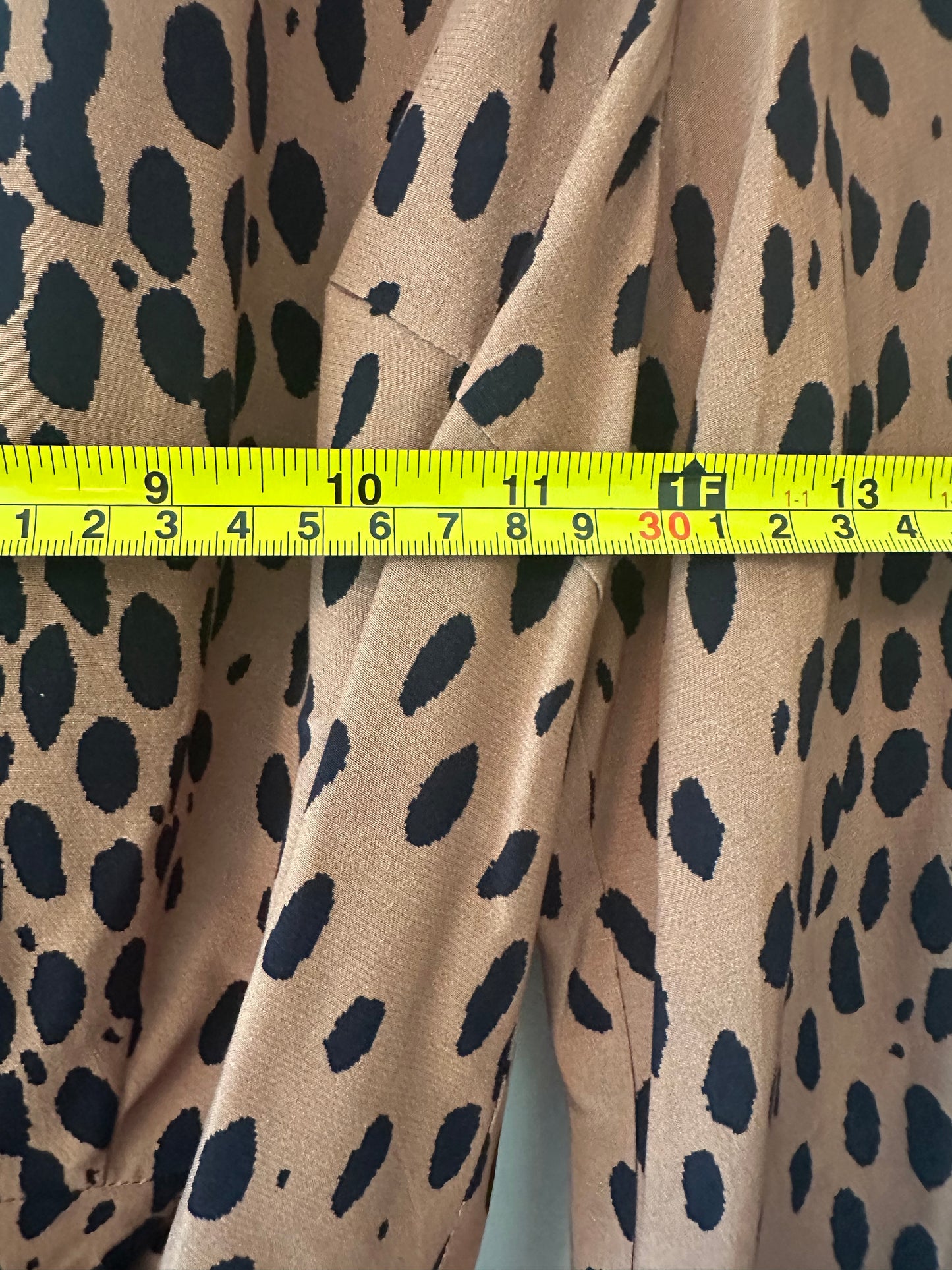 Emerson Fry Brown Animal Print Wrap Blouse 3/4 Sleeve Size Medium