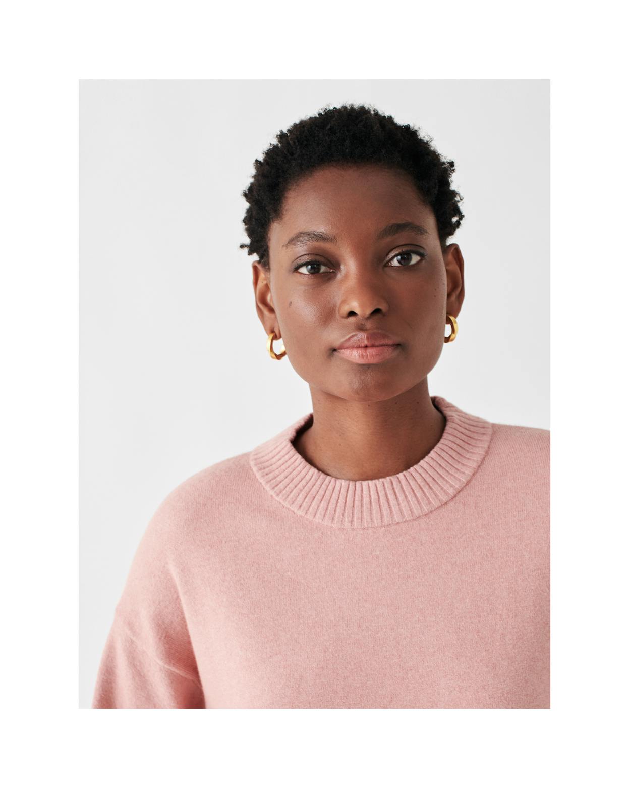 Faherty Jackson Crewneck Sweater in Rose Ash | Size XS