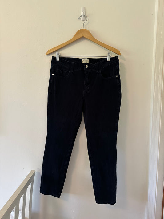 Pilcro Skinny Stretch Corduroy Jeans in Deep Navy Blue - Size 31