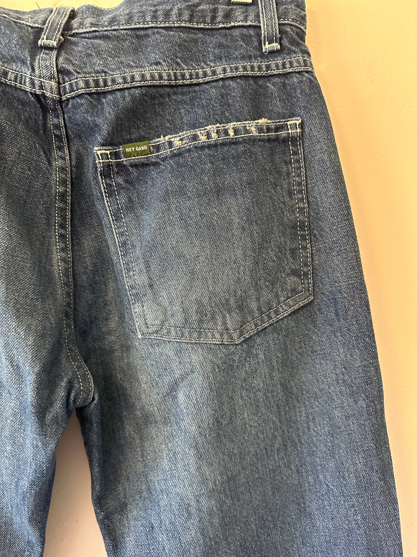 Hey Gang Denim Workpants Blue Straight Leg Women's Jeans | Size 29