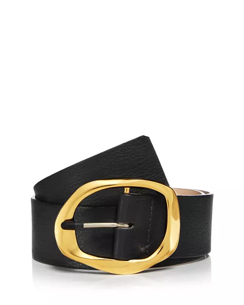 NWT B-Low the Belt Edmond Black Belt with Gold Buckle | Size Small