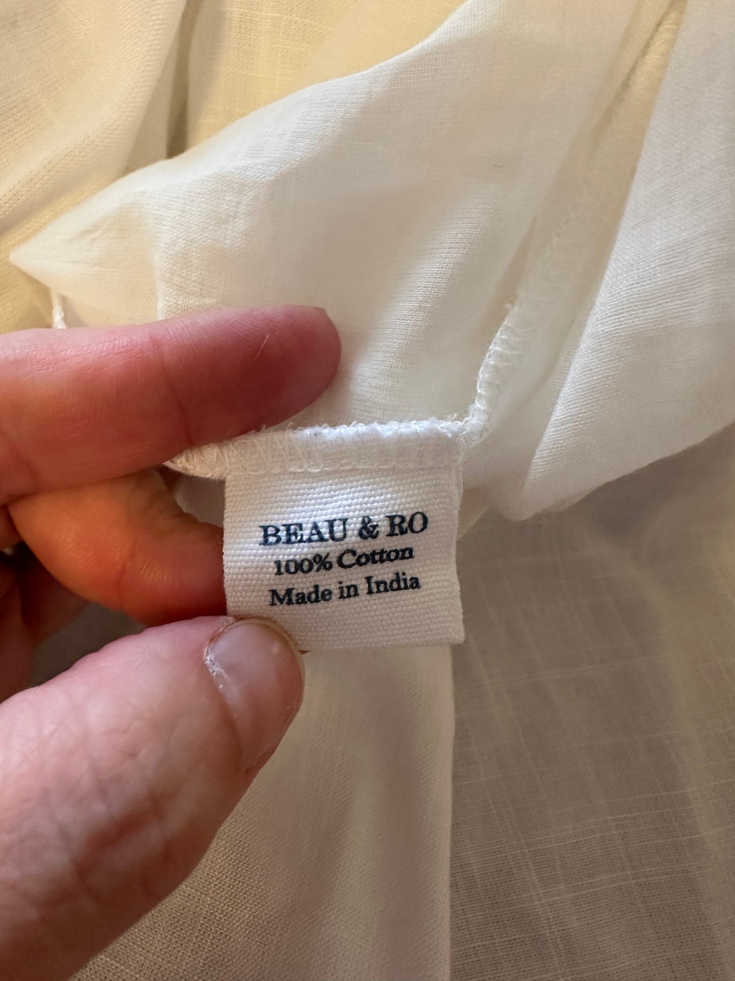 NWT Beau & Ro The Westport Maxi Embroidered Dress in White Cotton | Size Large