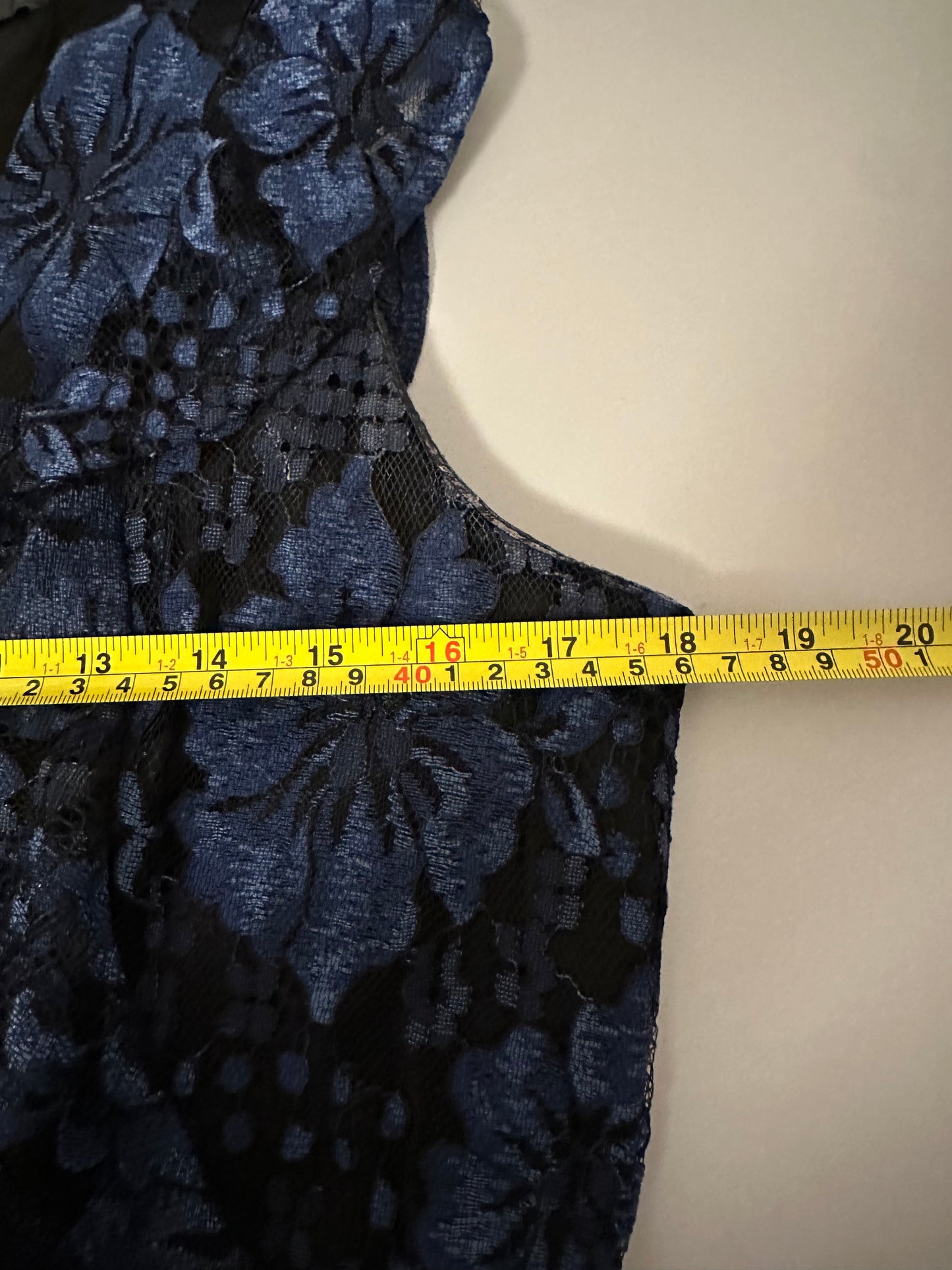 Lulu's Molinetto Navy Blue Lace Ruffled Tiered Sleeveless Maxi Dress | Size Large