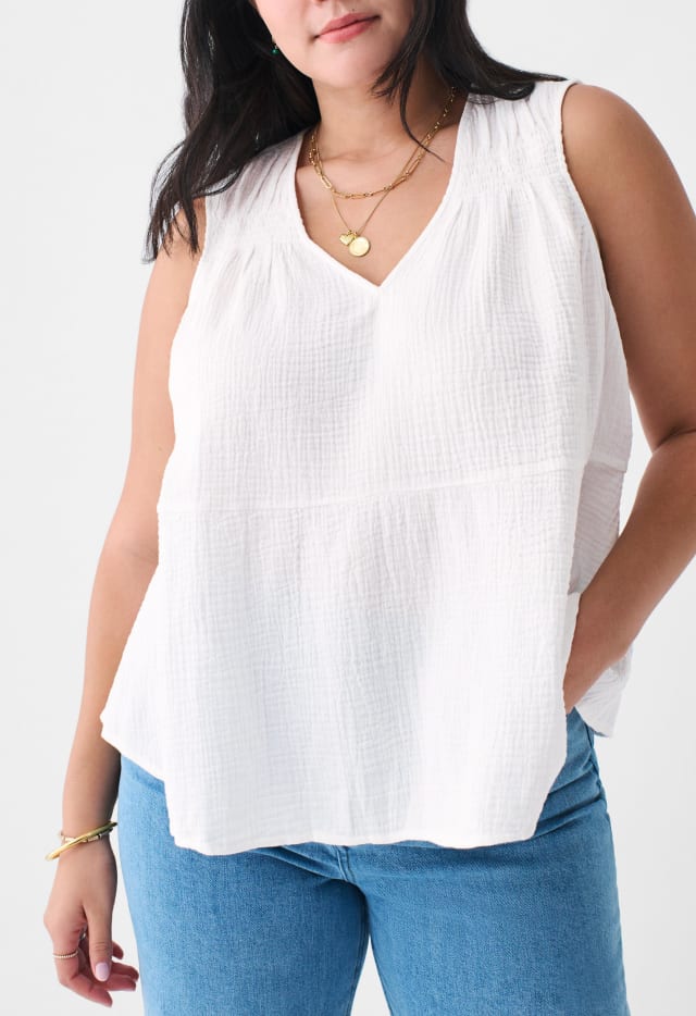 Faherty Dream Cotton Gauze Ainsley Top Size Medium