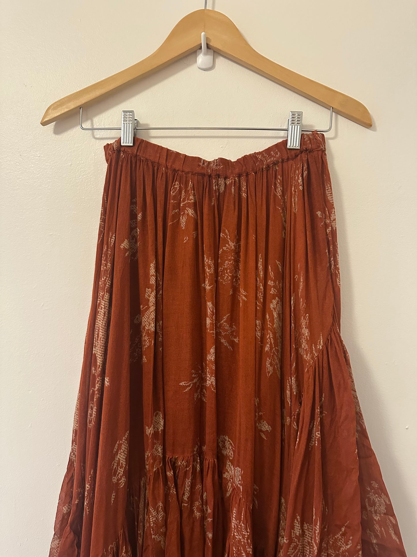 FP One Free People Bohemian Rust Maxi Skirt - Size Small