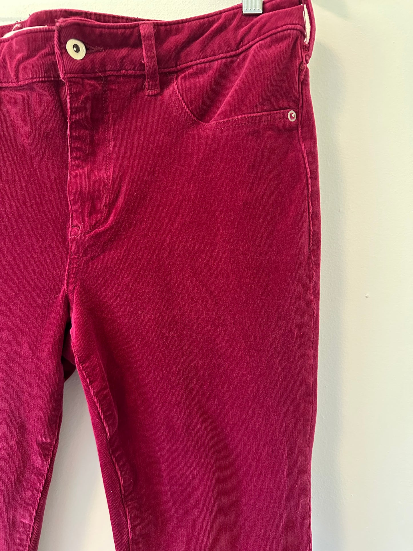 Pilcro Women's Berry Red Stretch Corduroy Skinny Jeans - Size 31
