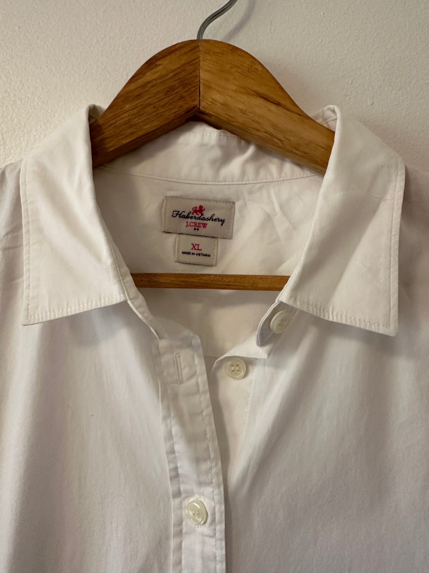 J. Crew Women's Haberdashery White Button Down Shirt | Size XL