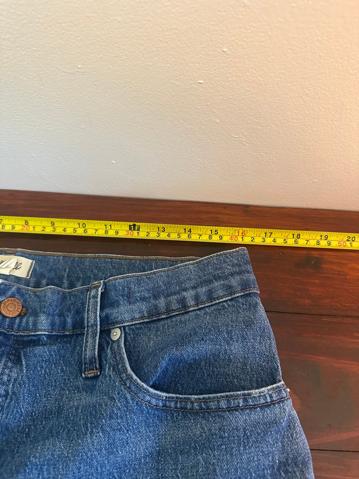 Madewell The Perfect Vintage Wide-Leg Crop Jeans in Blue - Size 32P