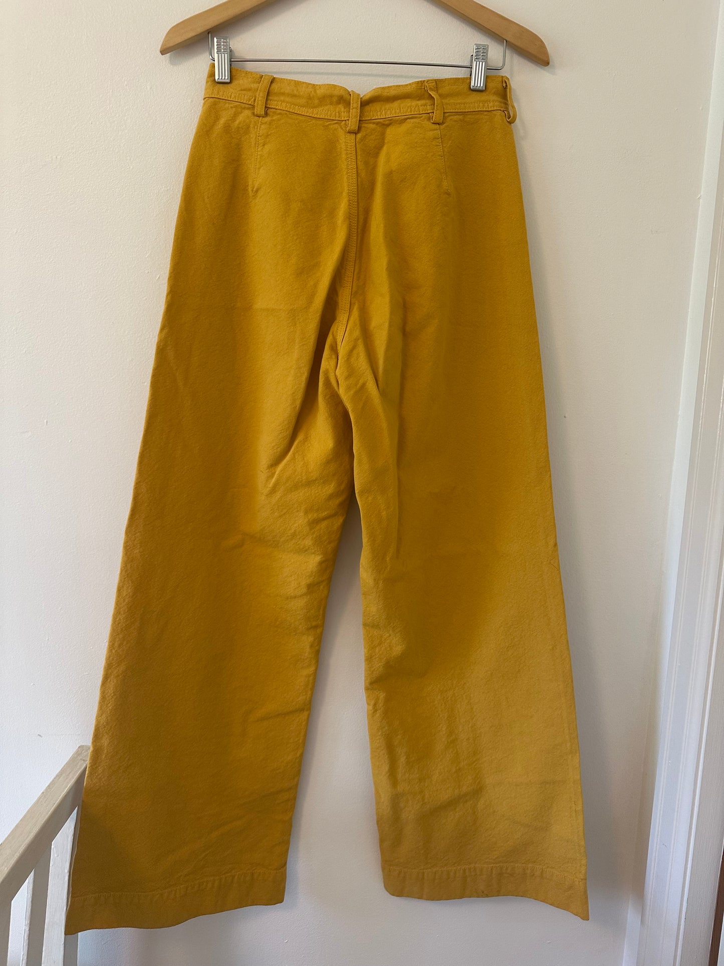 Jesse Kamm Mustard Yellow Wide-Leg Sailor Pants Size 8