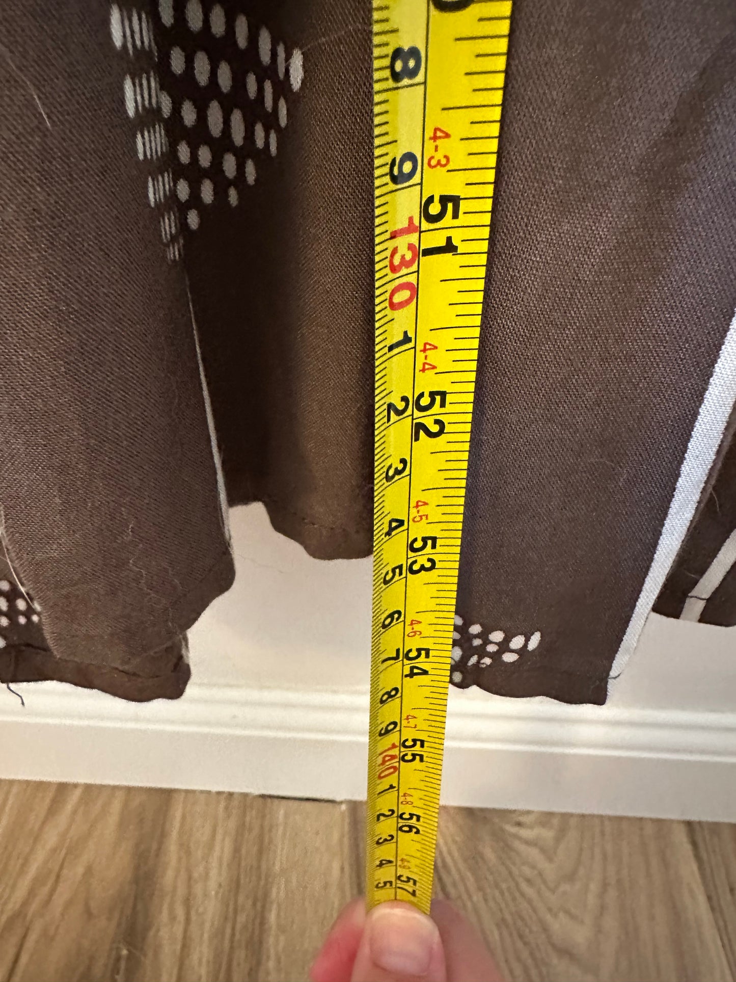 Skemo Brown Floral Dress with Gold Beading - Size Small