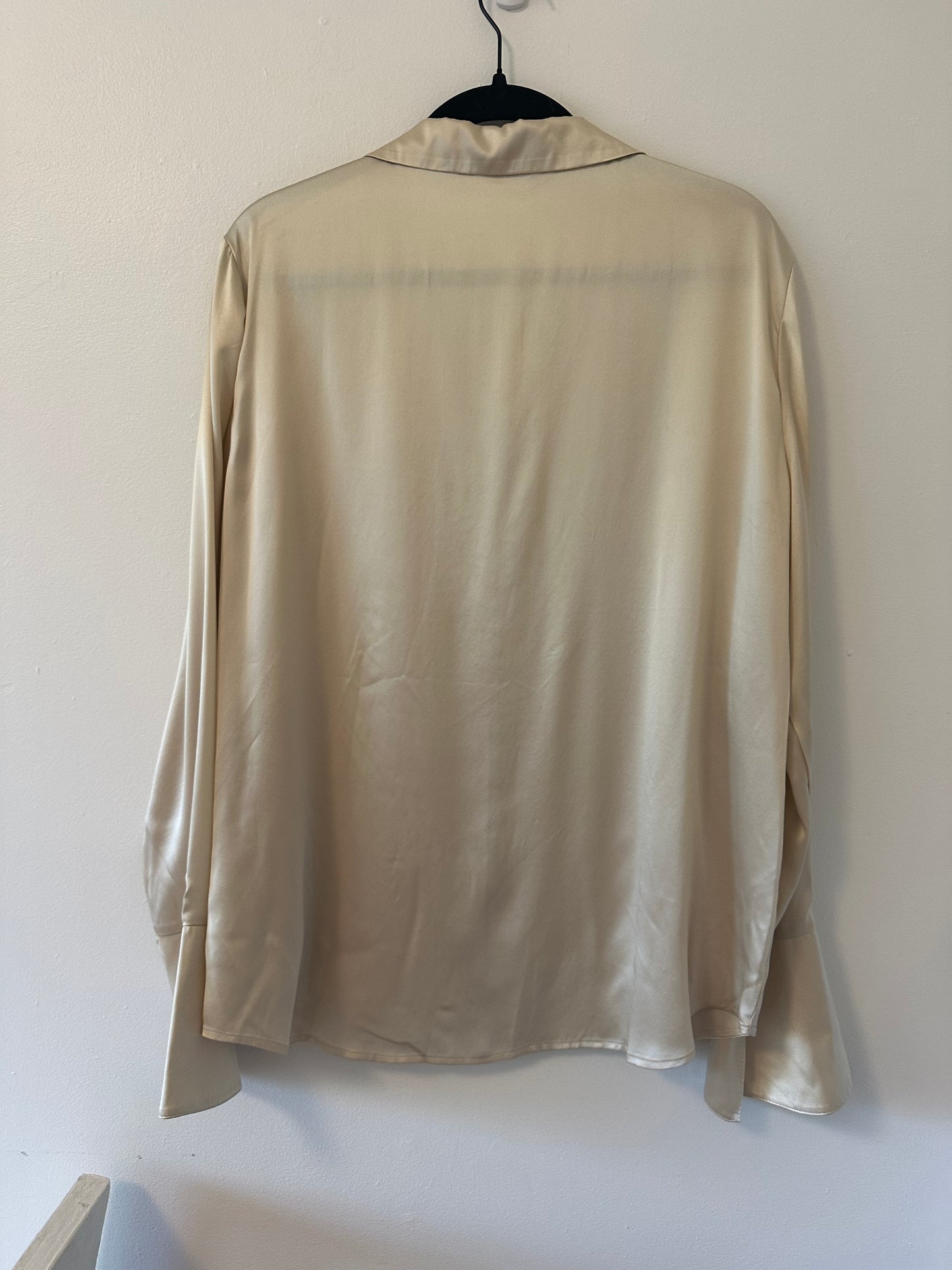 Reformation Jeremiah Silk Top in Almond - Size XL