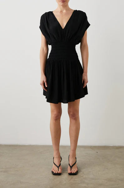 NWT Siera Rails Black V-Neck Mini Dress | Size XS