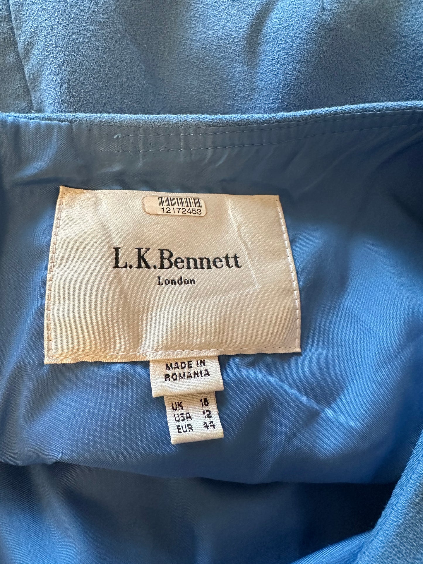 LK Bennett Lemoni A-line Midi Dress in Blue | Size 12