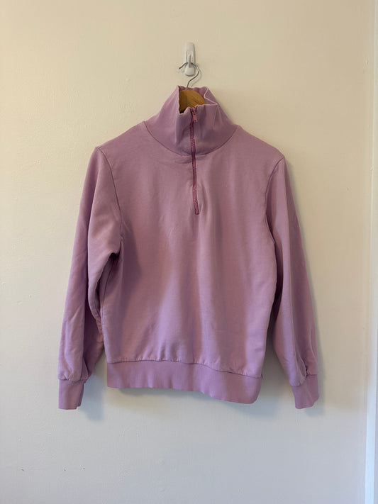 Warm ME - Women's Purple Quarter Zip Stand Up Collar Sweatshirt | Size Small