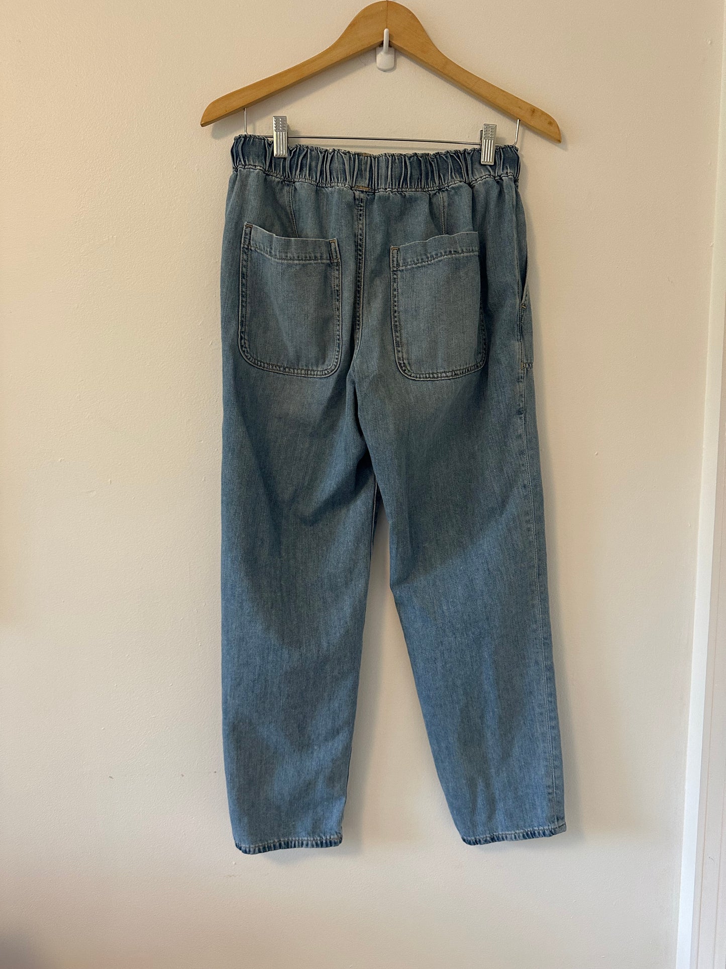 J. Crew Relaxed Fit Light Blue Jeans with Elastic Drawstring Waist | Size 26