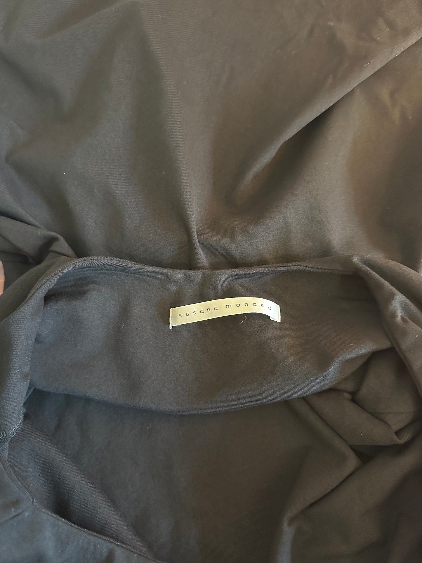 Susana Monaco Black Peplum Top Size Large